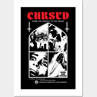 CURSED Horror T-shirt- Horror, Slasher, Metal, Giallo Shirt, Retro Posters and Art